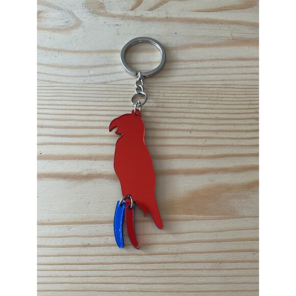 Parrot Shaped Keychain With Red & Blue Design - Picture 2 of 3